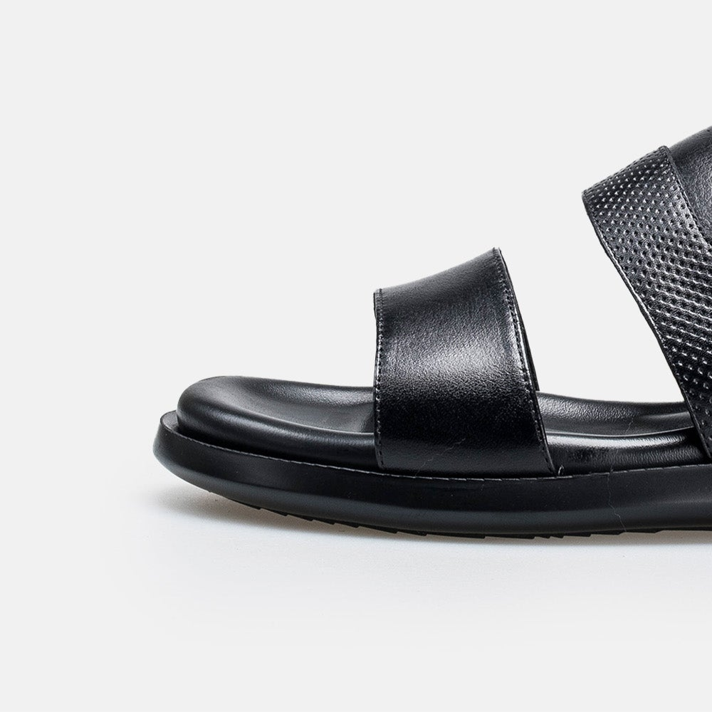 Volzak 5410 Black Leather Sandal