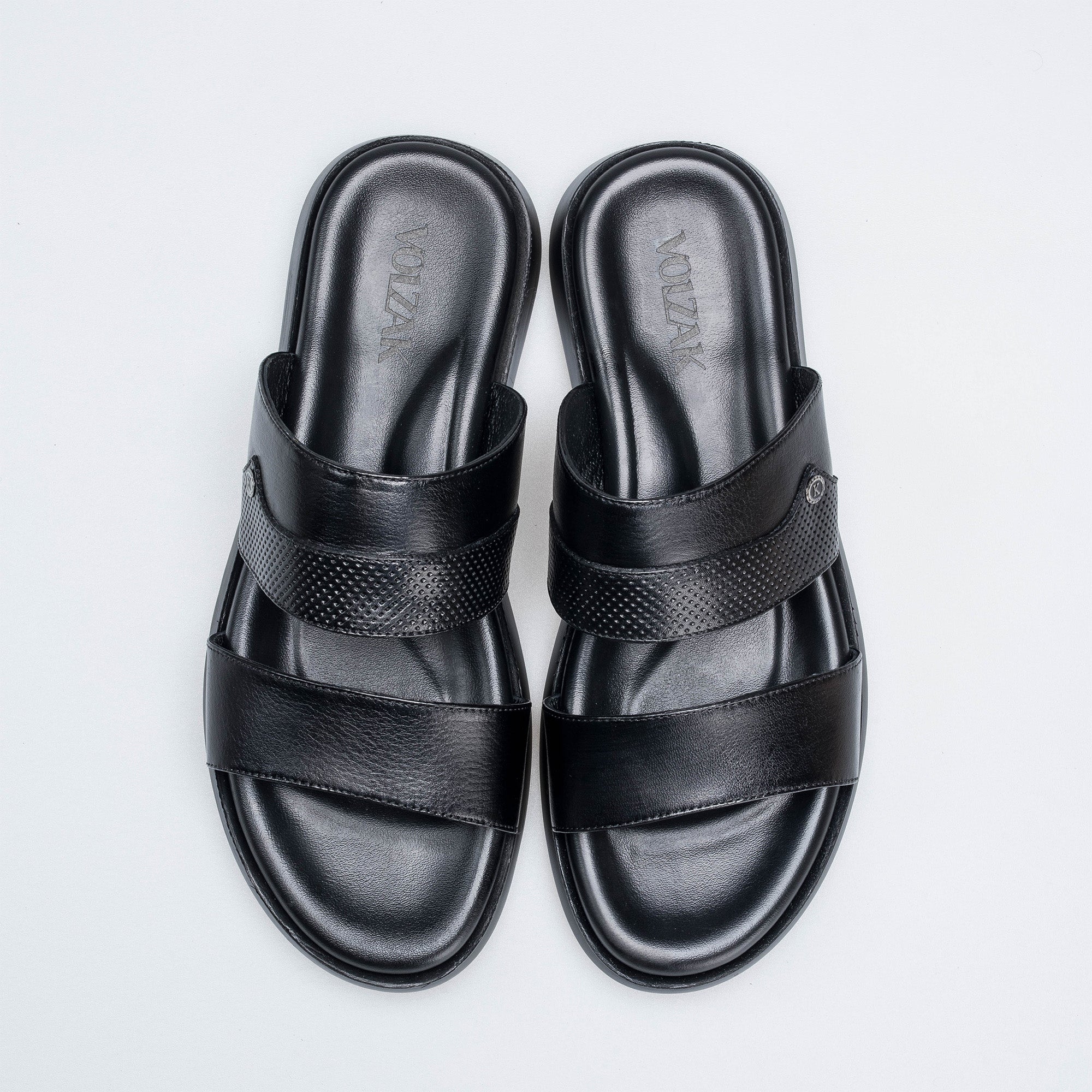 Volzak 5410 Black Leather Sandal