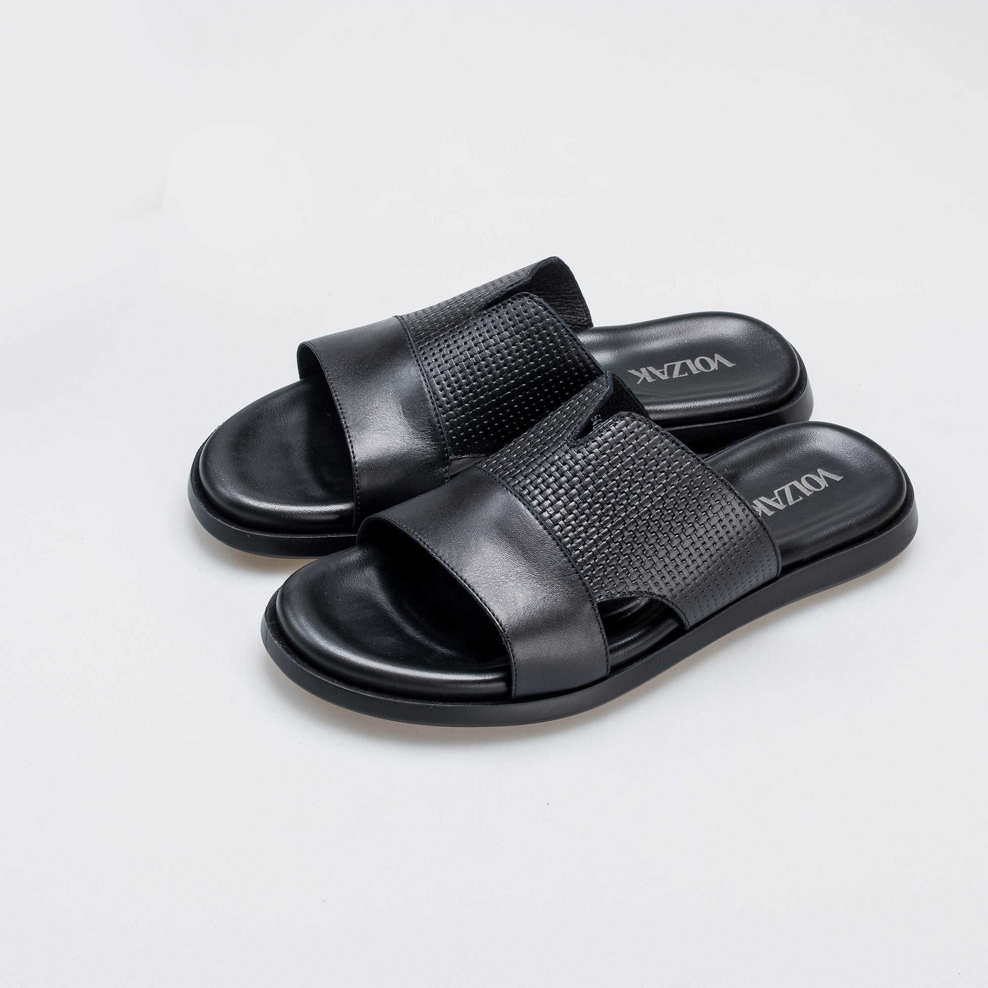Volzak 5407 Black Leather Sandal