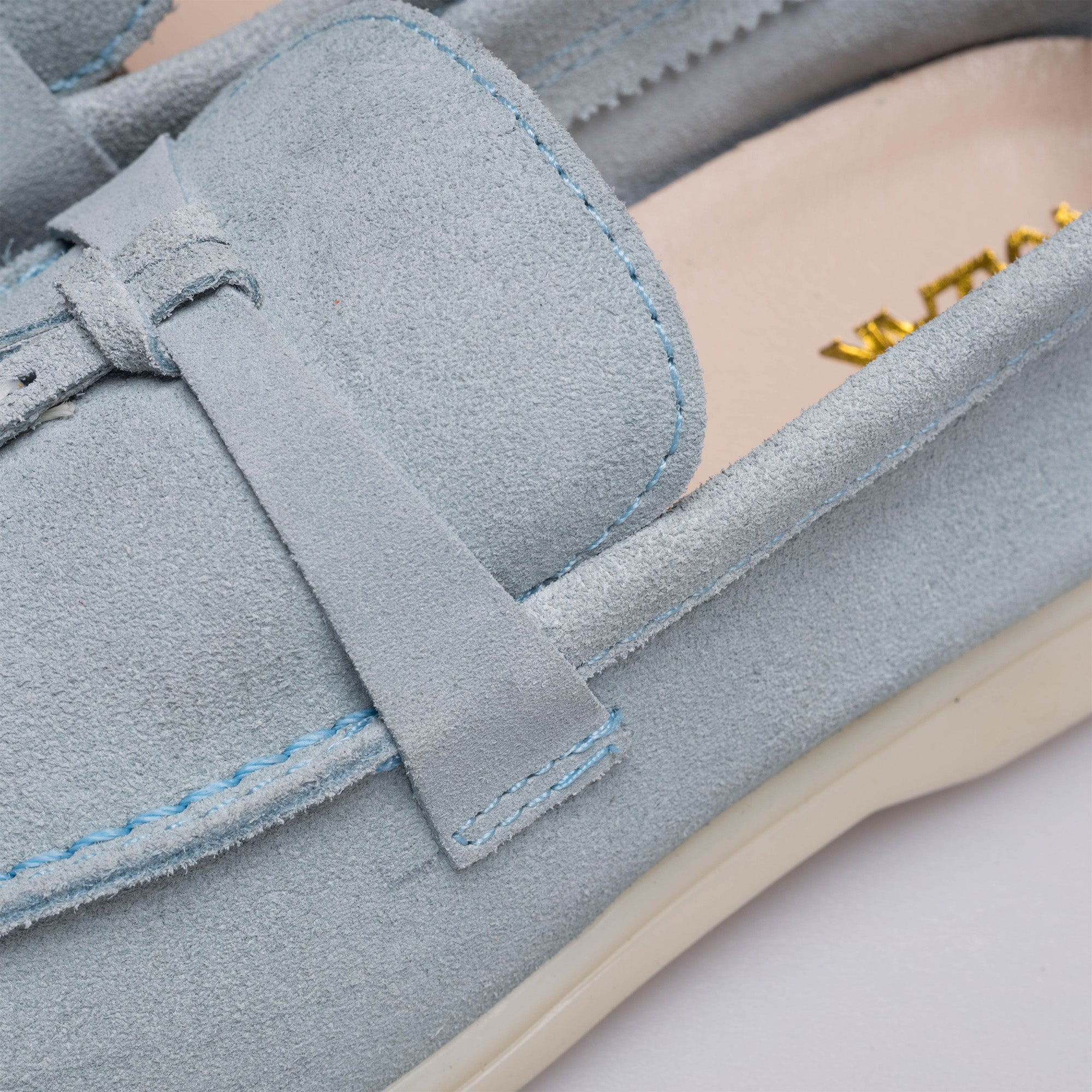 Volzak 32 mocassin en daim Bleu ciel