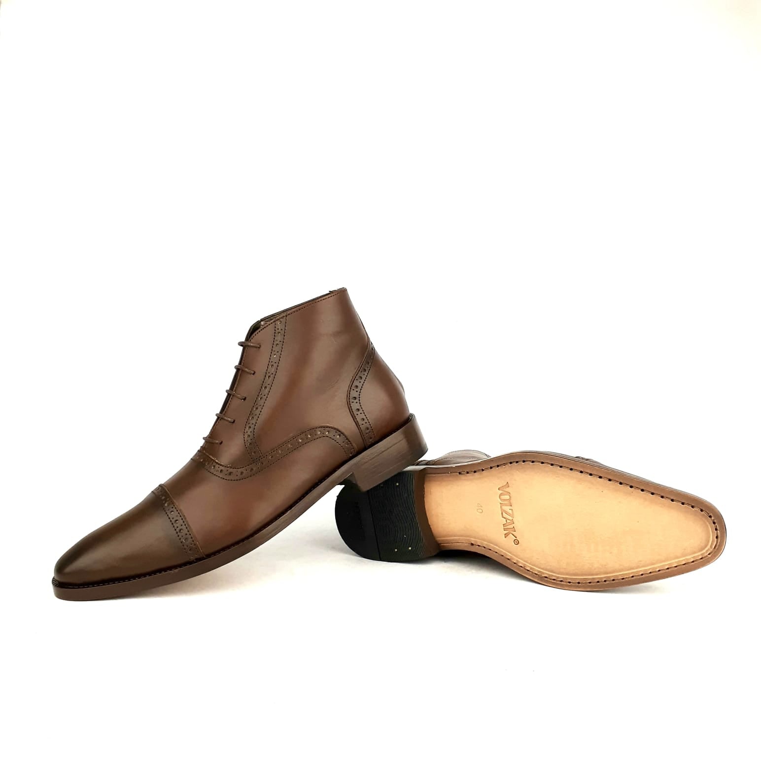 0970 Bottine en cuir marron