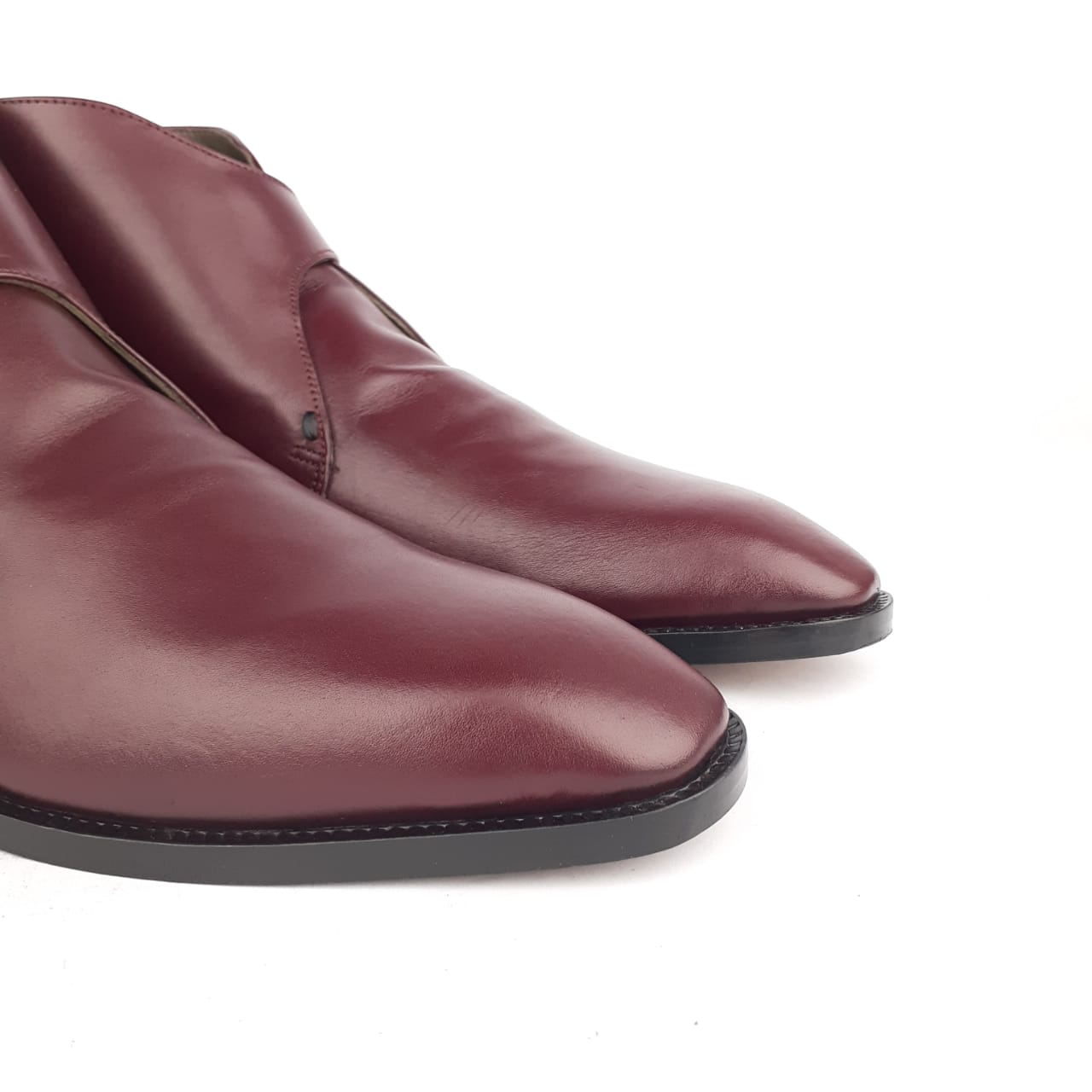 1192 Bottine en cuir bordeaux