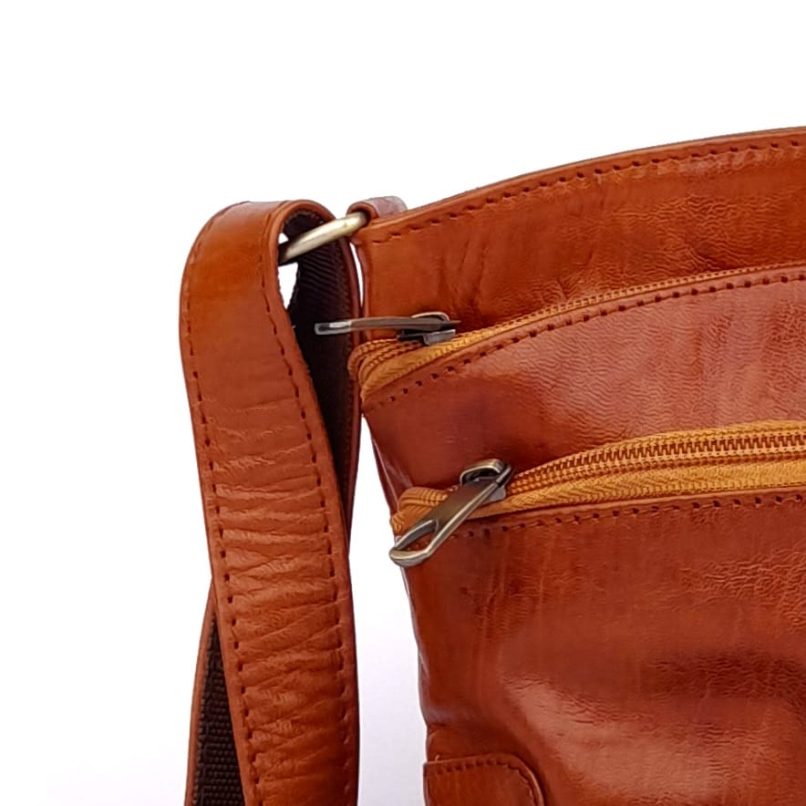 A63 Sac Femme En Cuir traditionnel Camel