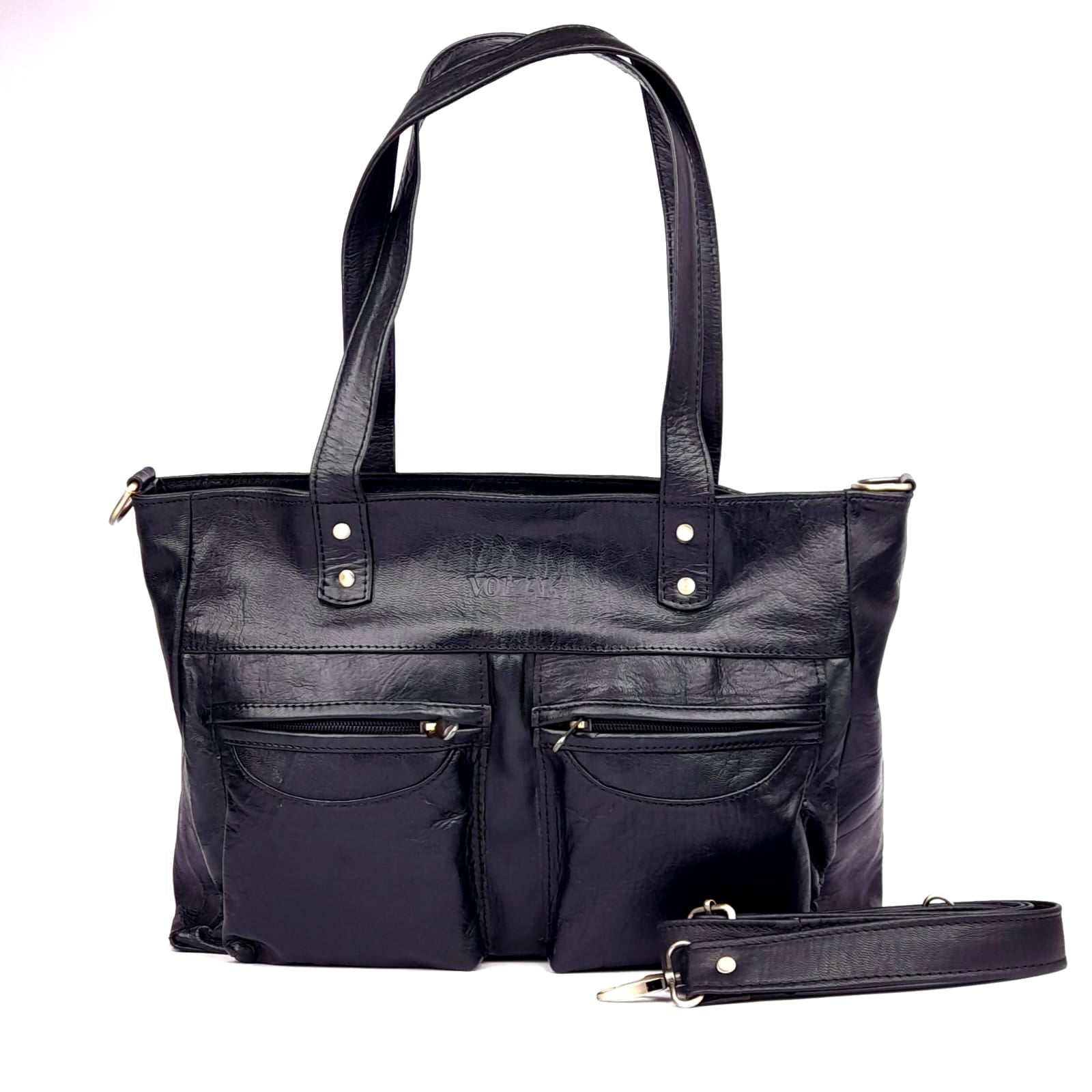 A74 Sac Femme En Cuir traditionnel Artisanal Noir