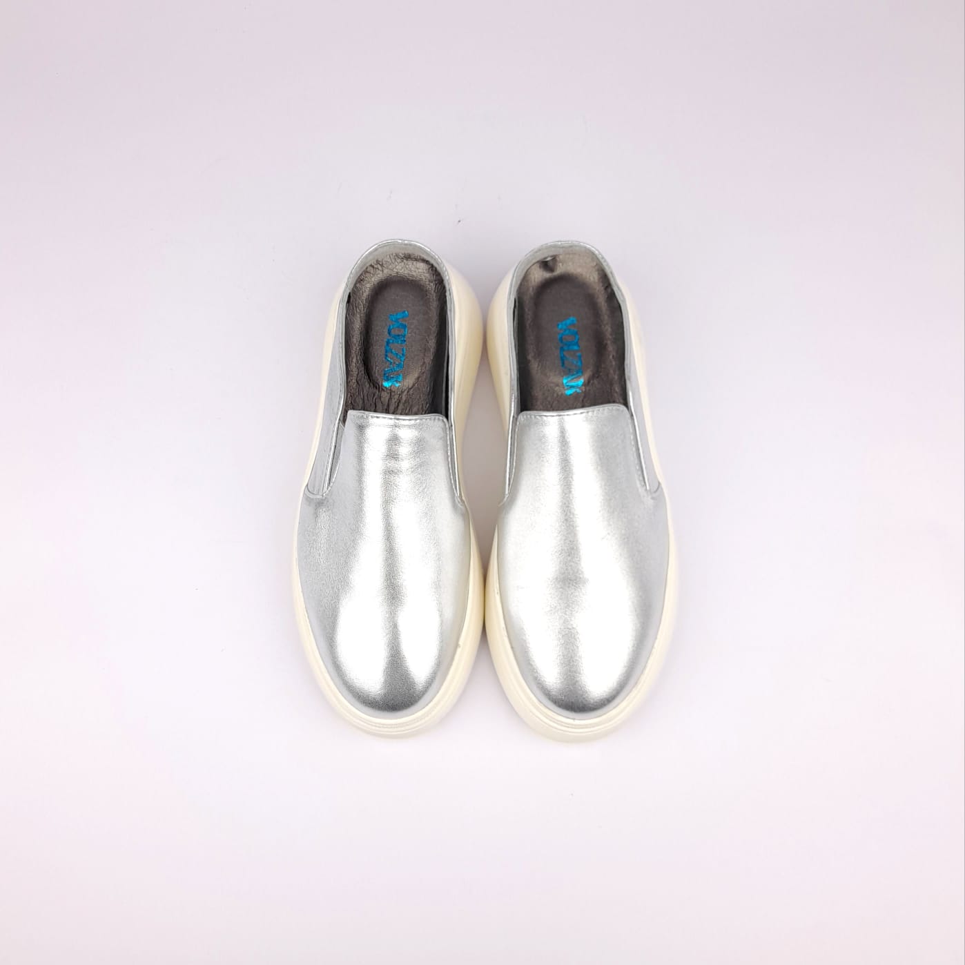 ''02 Mule en cuir Argenté